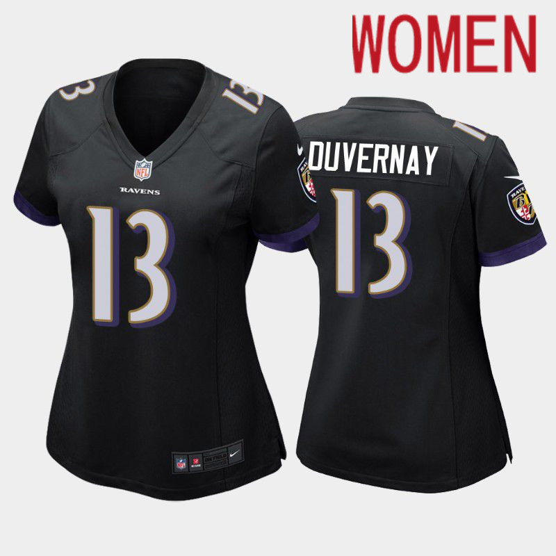 Women Baltimore Ravens 13 Devin Duvernay Nike Black Game NFL Jersey